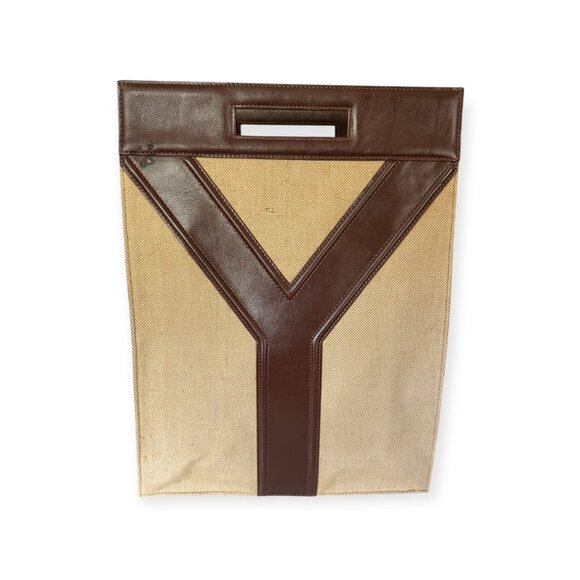 Yves Saint Laurent Handbags - Vintage Yves Saint Laurent Y Panel Tote | Canvas & Leather
